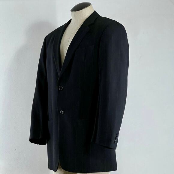 Giorgio Armani Collezioni Mens 100% Wool Black Blazer Sport Coat Jacket Size 41R - Picture 1 of 14